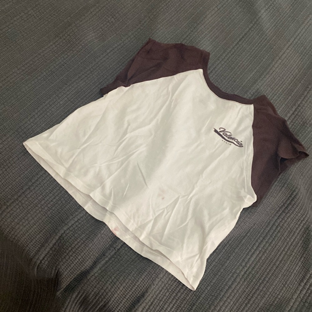 Brown and White Baseball Tee